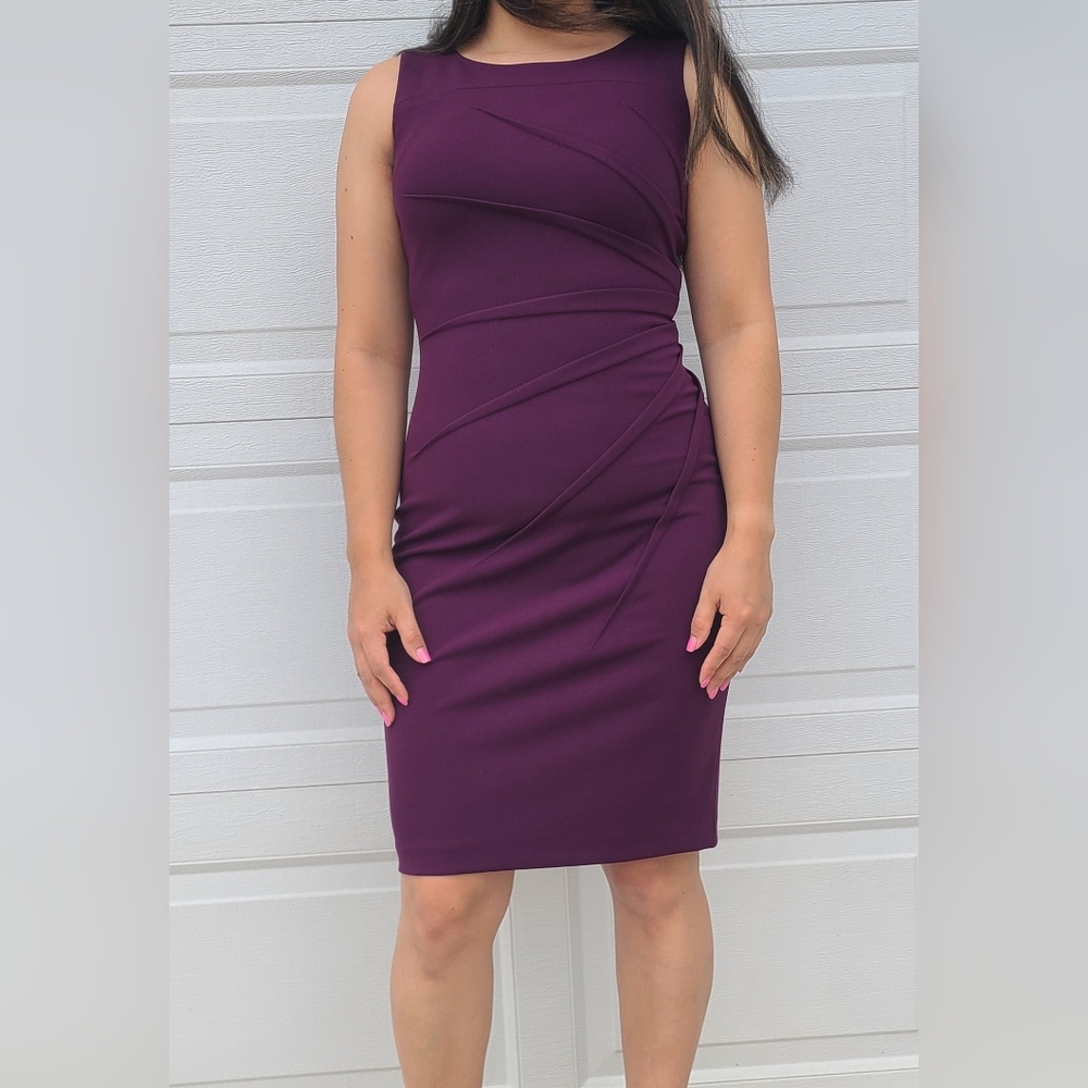 Calvin Klein Burgundy Purple Women Dress Size 4 Office Career Church Clothes